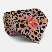 Exotisk rosa blommig på leoparddjurtryck