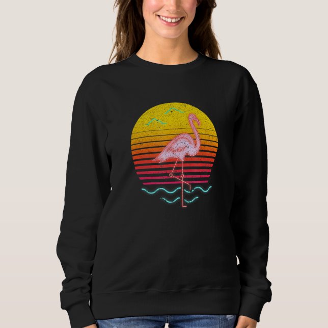 Exotisk Rosa Flamingo Summer Vibes Handflatan Träd T Shirt (Framsida)