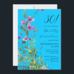 Exotisk Rosa Gult Wildblommor 30års födelsedag Inbjudningar<br><div class="desc">Vildblommor av rosa,  lila och gult med exotiskt och tropiskt vibe skapar ett fet påstående när de placeras på en turkosblå bakgrund. Den fetstilta vita texten och kalligrafiklapparna i verkligen. Det här objektet är en del av samlingen av exotiska Wildblommor.</div>