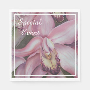 Exotisk Rosa Lila Orchid Party Pappersservett