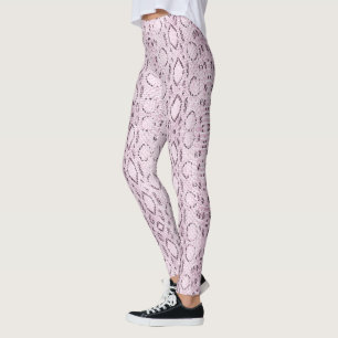 Exotisk Rosa Snakeskin Leggings