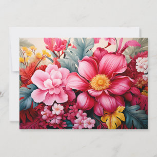 Exotisk Rosa Tropisk Blomsterträdgård Meddelande