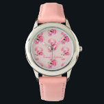 Exotisk Rosa - vattenfärgsmönster och Namn Armbandsur<br><div class="desc">Exotisk Rosa - vattenfärgsmönster och Namn</div>