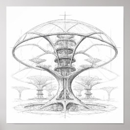 Exotisk science fiction-konst: Alien Bio-Dome Hydr Poster