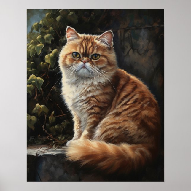 Exotisk Shorthair Cat Art-utskrift Poster (Framsidan)