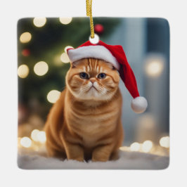 Exotisk shorthair-jul julgransprydnad keramik