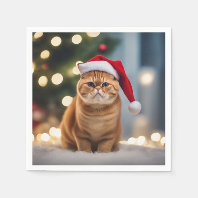 Exotisk shorthair-jul pappersservett (Framsidan)