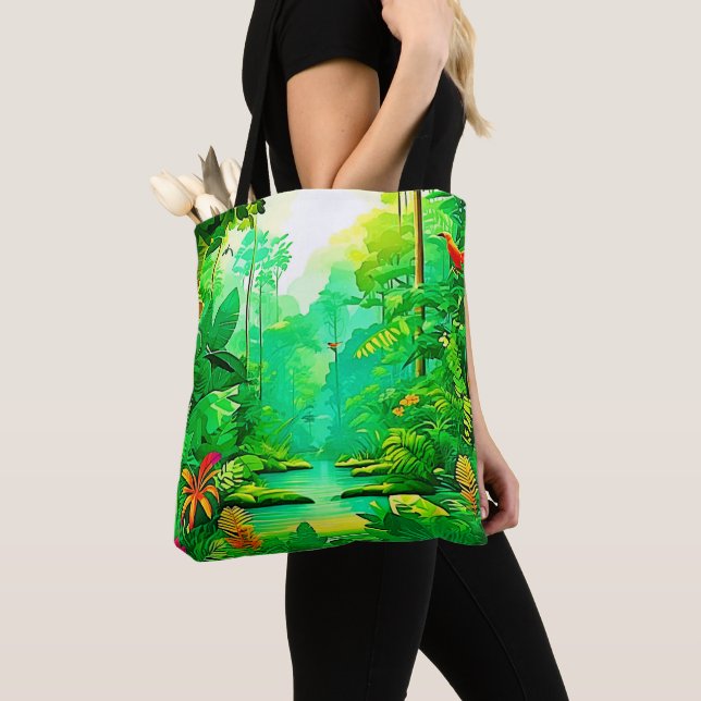 Exotisk skogsdesign tygkasse (Närbild)
