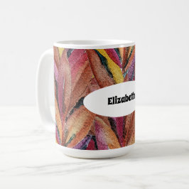 Exotisk sommarblommig fjäder Watercolor Art Kaffemugg
