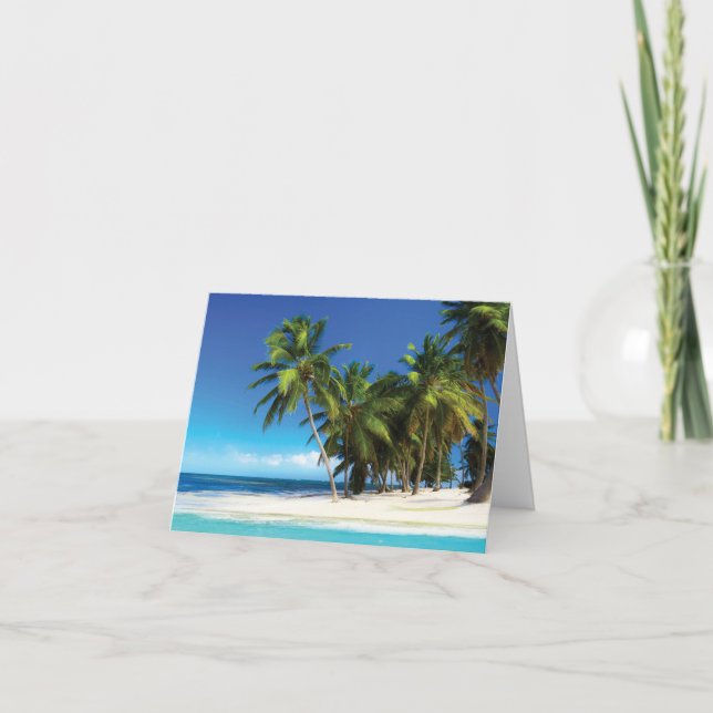 Exotisk strand dekorativ kudde helgkort (Framsida)