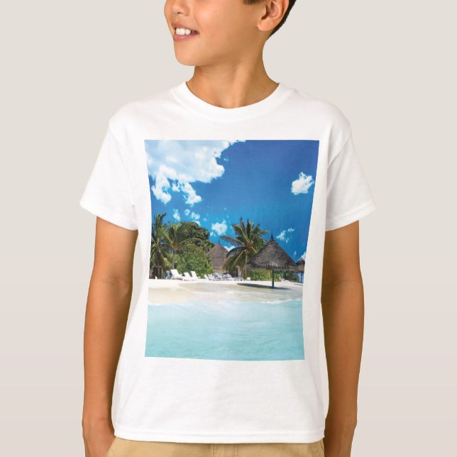 Exotisk strand  t shirt (Framsida)