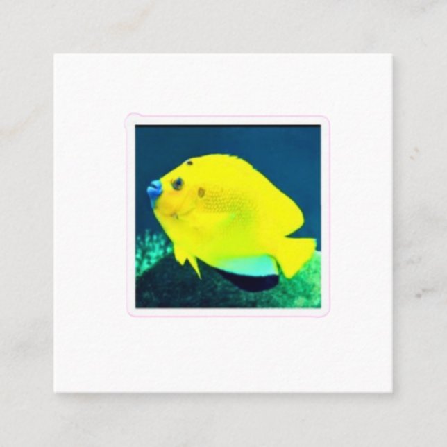Exotisk trefleckig Flagfin ängelfisk - Vibrant Tro Fyrkantigt Visitkort (Framsida)