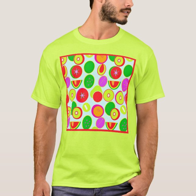 Exotisk Tropical Fruits Mönster. Köp nu T Shirt (Framsida)