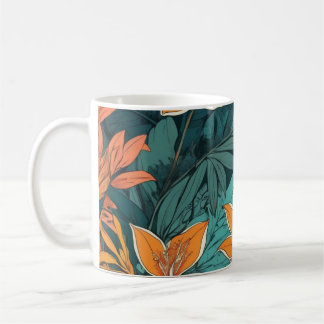 Exotisk Tropisk Blommig Botanisk Kaffemugg