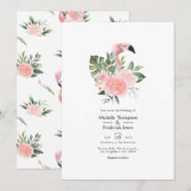 Exotisk Tropisk Rosa Flamingo Bröllop