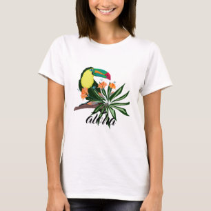 Exotisk tukantropisk fågelfärgad hawaiisk natur t shirt