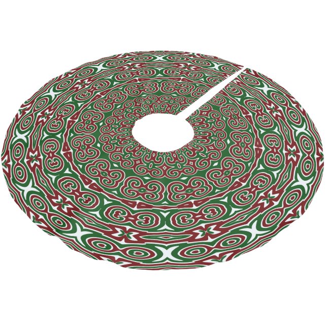 Exotisk Utförlig Maximalistisk Groovy Jul Mandala Julgransmatta Borstad Polyester (Vinklad)