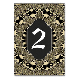 Exotisk Vintage Arabesque Bordsnummer Card