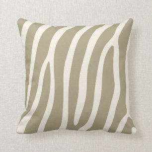 Exotisk zebra ränder i ljusa kakier kudde