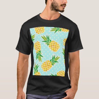 Exotiska ananas: Blå Roligten Polka-Dot. T Shirt