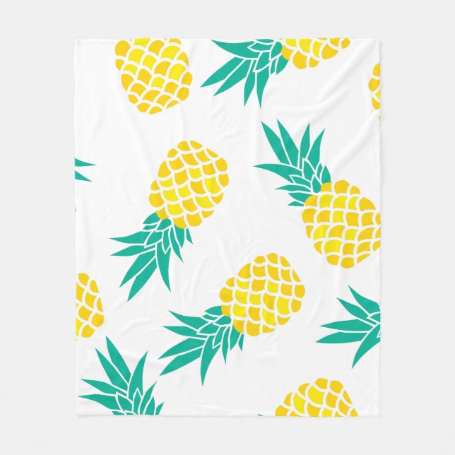 Exotiska ananas: Gult Delight. Fleecefilt (Framsidan)