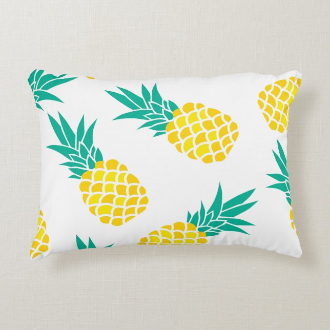 Exotiska ananas: Gult Delight. Prydnadskudde (Framsidan)