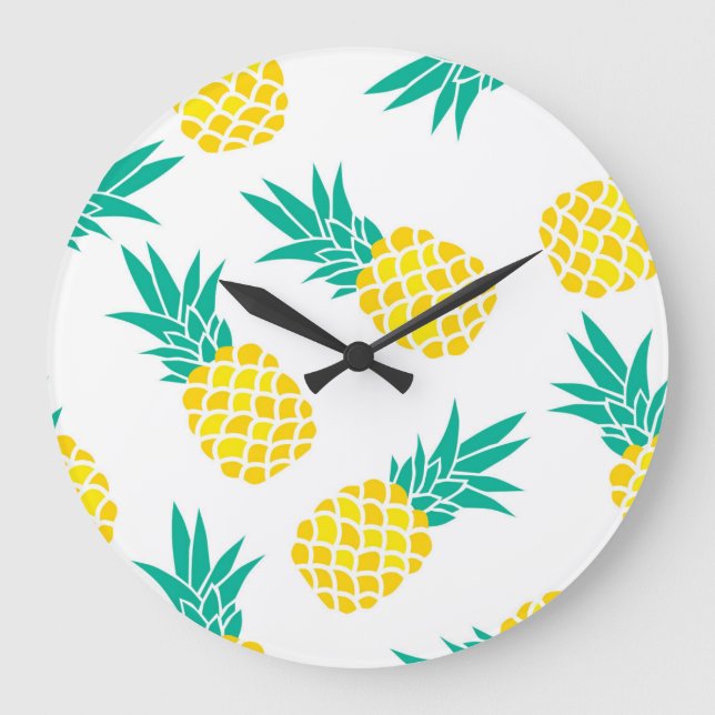 Exotiska ananas: Gult Delight. Stor Klocka (Framsida)