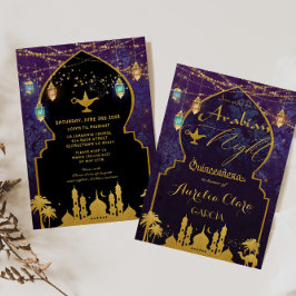 Exotiska arabiska nattlyktor Aladdin Quinceañera Inbjudningar