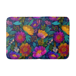 Exotiska blommor Blommar Färgfyllda botaniska Möns Badrumsmatta