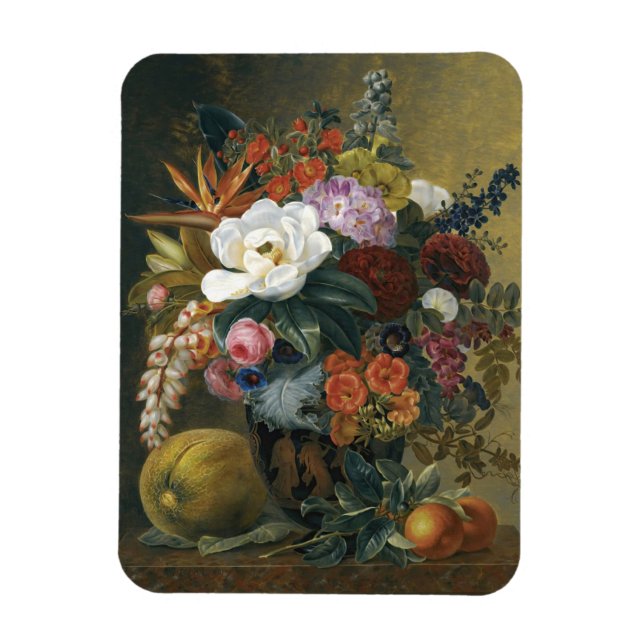 Exotiska blommor i Grecian vas Magnet (Vertikal)