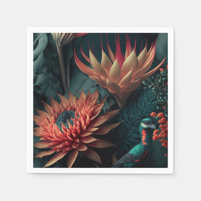 Exotiska blommor. pappersservett (Framsidan)