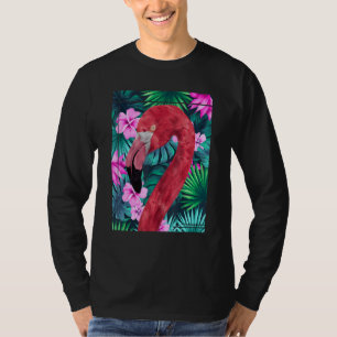 Exotiska blommor Rosa av djur vid tropisk fågel (F T Shirt