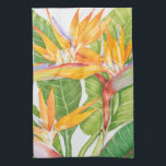 Exotiska blommor, vattenfärg kökshandduk<br><div class="desc">Exotic Flowers Watercolor Artist: Tim OToole</div>