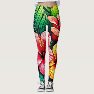 Exotiska blomsterträdgårdsdrommar leggings