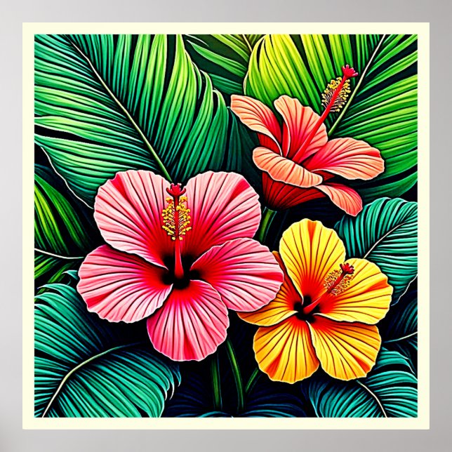 Exotiska blomsterträdgårdsdrommar poster (Framsidan)