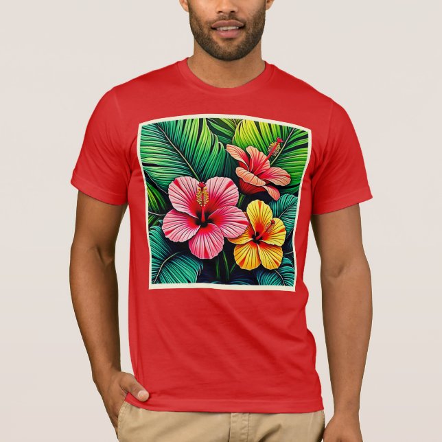 Exotiska blomsterträdgårdsdrommar t shirt (Framsida)