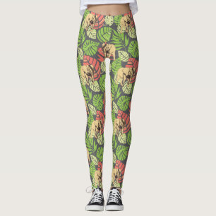 Exotiska djungellöv och elefanter 2 leggings