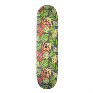 Exotiska djungellöv och elefanter mini skateboard bräda 18,5 cm