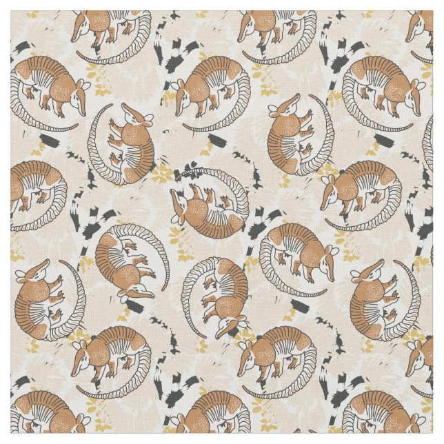 Exotiska djur neutral ton tyg (Närbild)