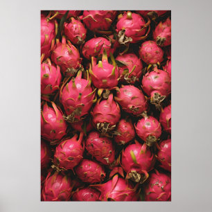Exotiska Dragon Fruits in a Vibrant Close up Poster
