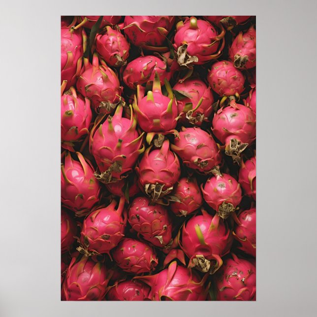 Exotiska Dragon Fruits in a Vibrant Close up Poster (Framsidan)