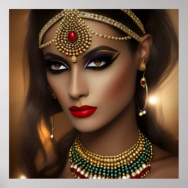 Exotiska egyptiska juveler Kvinnor i guld Poster