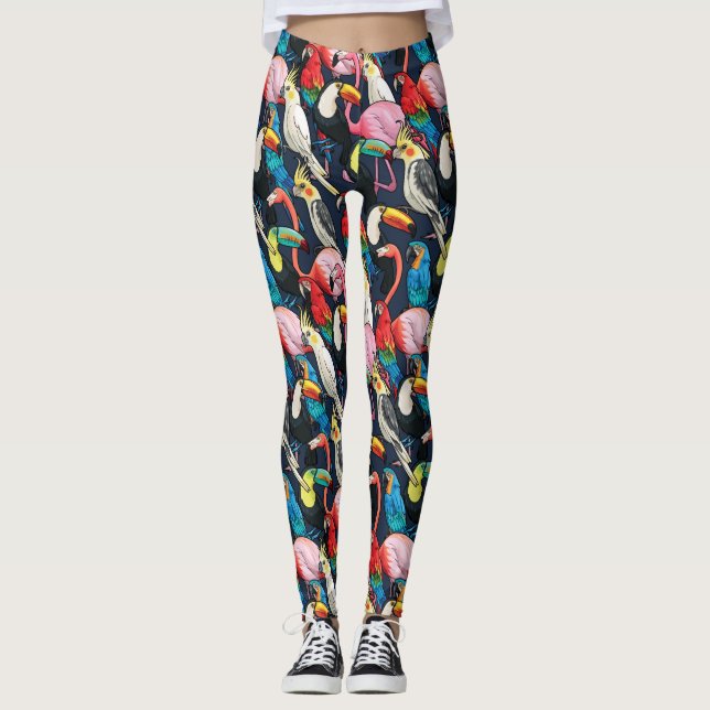 Exotiska fåglar leggings (Framsida)