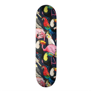 Exotiska fåglar old school skateboard bräda 18 cm