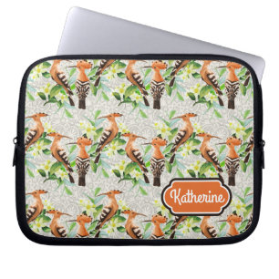 Exotiska fåglar på snöre tillfogar ditt namn laptop sleeve