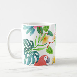 Exotiska fåglar, regnskog, vattenfri, sömlös pipa kaffemugg