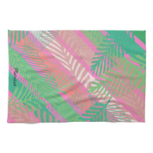 Exotiska Färgrika Palmblad med Monogram