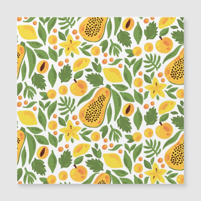 Exotiska frukter Ensemble: Papaya, Lemon, Mango (Framsida)