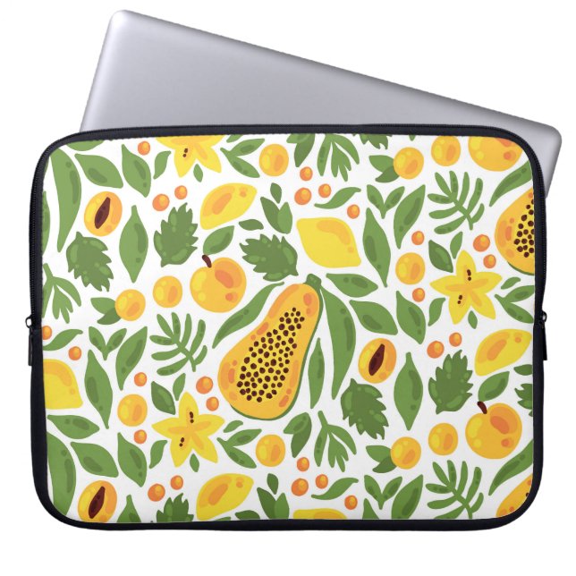 Exotiska frukter Ensemble: Papaya, Lemon, Mango Laptop Fodral (Framsidan)