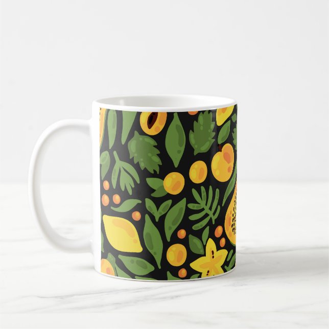 Exotiska frukter: färglös sommarsömlös kaffemugg (Vänster)
